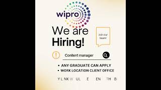 WIPRO BULK HIRING  CONTENT MODERATOR ROLE  FRESHERS ANY GRADUATION IN ANY STREM CAN APPLY wipro [upl. by Akiaki]