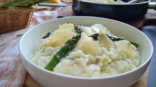 ريزوتو بالسكوم Recette Risotto aux asperges [upl. by Ojyma]