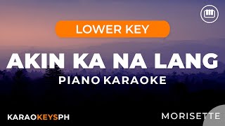 Akin Ka Na lang  Morisette Lower Key  Piano Karaoke [upl. by Elleynad]