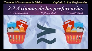 MicroBásica 23 ¿Qué son los axiomas de las preferencias Completitud Reflexividad Transitividad [upl. by Gretta]