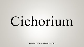 How To Say Cichorium [upl. by Nerti]