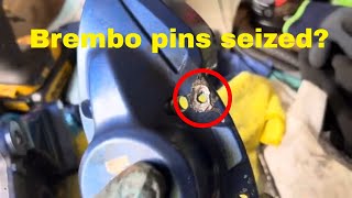 QUICK TIP  How to remove REALLY STUCK OR SEIZED brake pins on Brembo brakes BMW  Benz Audi [upl. by Sum432]