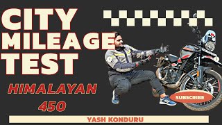 Shocking😱 HIMALAYAN 450 City Mileage Test  Telugu MotoVlogs  Yash Konduru [upl. by Omarr]