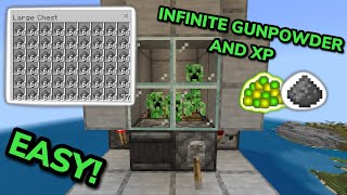 SIMPLE 121 CREEPER FARM TUTORIAL in Minecraft Bedrock MCPEXboxPSSwitchPC [upl. by Efram]