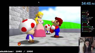 Babbsity and QTCinderella fighting after babbsity wins Mario 64 speedrun [upl. by Oberheim]