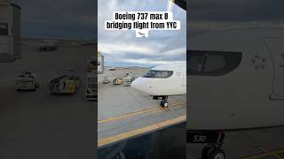 Boeing 737 max 8 bridging flight from YYC 🛬 aviation boeing doors [upl. by Lainey322]