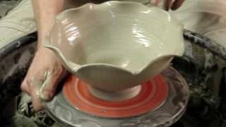 Attempting to make a clay pottery flower shaped bowl on a potters wheel demo [upl. by Sayce]