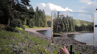 Plein Air Landscape Painting Timelapse  Trees on the Lakeshore [upl. by Nealon]