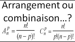 combinaison arrangement probabilité combination arrangement probability [upl. by Stedt567]