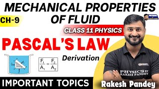 Proof Of Pascal Law Class 11  Mechanical Properties Of Fluid By Rakesh Pandey [upl. by Gatian]