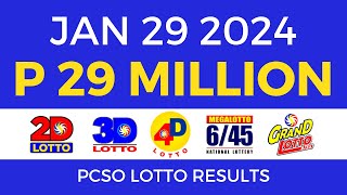 Lotto Result January 29 2024 9pm PCSO [upl. by Jacqueline982]