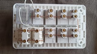 One Fan Dimmer 2 Socket Seven Switches connection Wiring By Fet [upl. by Eelinej]