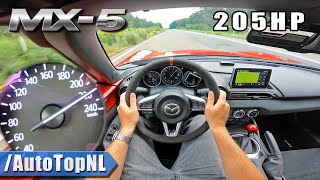 7700RPM MAZDA MX5 ND 20 205HP  220KMH on AUTOBAHN NO SPEED LIMIT by AutoTopNL [upl. by Boffa]