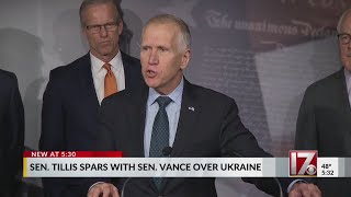 NC Sen Thom Tillis spars with Sen JD Vance over Ukraine [upl. by Eisoj]