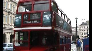 London Buses amp Heritage Routemasters  Strand Trafalgar Square august 2011 [upl. by Ellersick]