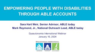 Empowering People with Disabilities through ABLE Accounts [upl. by Webb16]