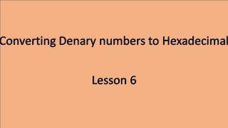 Converting Denary to Hexadecimal [upl. by Vasos]