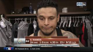 AJ Ramos  Miami Marlins at Atlanta Braves 06172017 [upl. by Garvy]