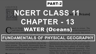 Water Oceans  Chapter 13 Geography NCERT Class 11 Part 2 [upl. by Hathcock46]