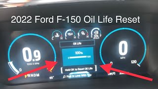 2022 Ford F150 Oil Life Reset 22 How To Reset Oil Life [upl. by Nicolea296]