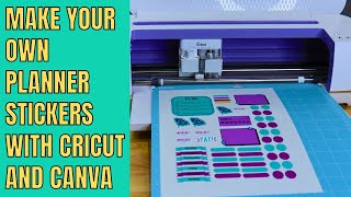 Create planner stickers with Cricut Print then cut and Canva [upl. by Aikan]