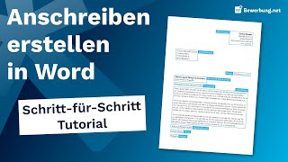 Anschreiben erstellen in Word  Schritt für Schritt Anleitung [upl. by Driskill]