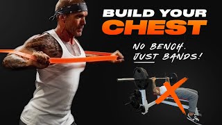 Chest Workout at Home NO BENCH Resistance Bands Chest Exercises [upl. by Valdis]