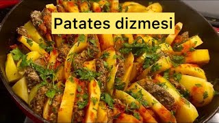 Ramazanda iftar için en kolay ve lezzetli yemek tarifi tencerede patates dizmesi tarifi [upl. by Eniagrom956]