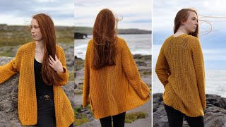 Crochet Cardigan Made From 2 Panels [upl. by Hsemin]