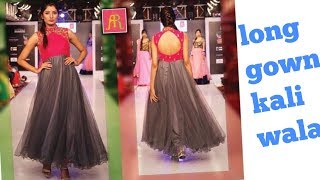 Party wear designer gown long dress floor touch one piece dress cutting and stiching [upl. by Dorwin]