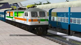 WAP 7 SHER E HIND OF INDIAN RAILWAYS IN MSTSOPEN RAILS WITH SHANE PUNJAAB EXPRESS [upl. by Yssirhc]