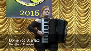 Scarlatti Sonata D major Egle Bartkeviciute CLASSICAL ACCORDION music Accordeon Akkordeon [upl. by Ayyidas]