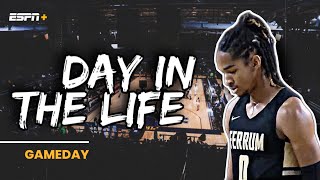 DAY IN THE LIFE COLLEGE BASKETBALL GAMEDAY  D1 ROAD TRIP EXHIBITION [upl. by Einaffets]