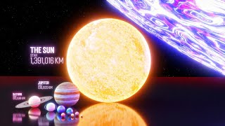 Solar System Size Comparison 4K Universe Size Comparison 3D Stars Real Scale Size [upl. by Esinned]