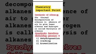 Pyrolysis of alkanes  Chemistry important Point viralvideo ytshorts [upl. by Dihsar867]