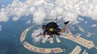 Experience Tandem Skydiving Over Palm Jumeirah In Dubai 2024  Join Me For A Thrilling Skydive [upl. by Aicenra]