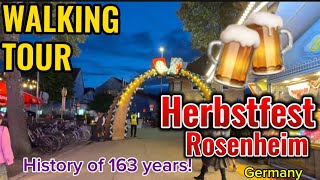 Walking tour in Herbstfest 2024 Rosenheim  Germany  History of 163 years [upl. by Adnarim]