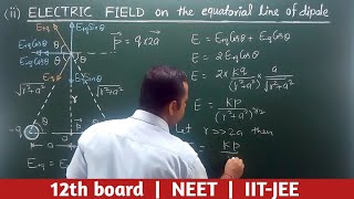 13 Electric field on the equatorial line of a dipole  Class 12th Physics cbse umeshrajoria [upl. by Fifi]