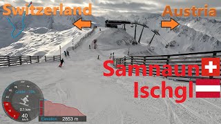 4K Skiing SamnaunIschgl Skiing Switzerland to Austria And Back We Go AUTCH GoPro HERO11 [upl. by Tedmann]