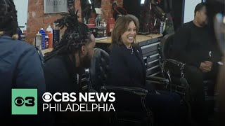 Kamala Harris courts voters speaks to supporters in Philadelphia as Donald Trump rallies in NYC [upl. by Adranoel]