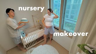 nest with us 🤰🏻 getting started on the baby nursery planning decor amp building the crib [upl. by Brasca]