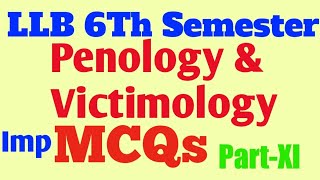 llb 6th semester penology and victimology mcqs in hindi  criminology and penology mcqs in hindi [upl. by Sesiom]