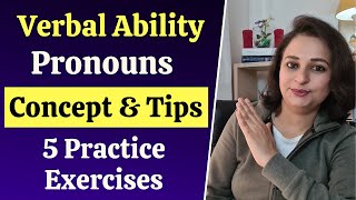 Pronouns in English Grammar  Verbal Ability  Concept Tips amp Exercises for Placement Tests amp Exams [upl. by Norvol]