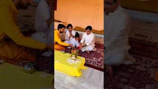 Mundan Sanskar at Parmarth Niketan Rishikesh mundan mundanceremony ytshorts youtubeshorts yt [upl. by Adekahs289]