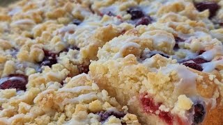 Weicher Blechkuchen mit Himbeeren und Streusel in 10min zubereitet [upl. by Jody258]