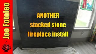 stacked stone fireplace AGAIN [upl. by Okkin762]