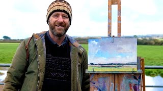 Plein Air Oil Painting  January landscape in Cornwall [upl. by Lleznod]