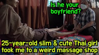 Airbnb with 3 Thai women Ep12 25yearold slim Thai girl took me to a weird massage shop [upl. by Emerson]