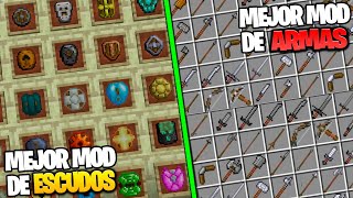 🔪EL MEJOR MOD de ARMAS y ESCUDOS para MINECRAFT 11651122👈💥Spartan Weaponry Y Spartan Shields🔥 [upl. by Ikik111]