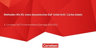 EWB  4 Cornelsen DaF OnlineKonferenz  Methoden für dynamischen DaFUnterricht  Carlos Sotelo [upl. by Lustig990]